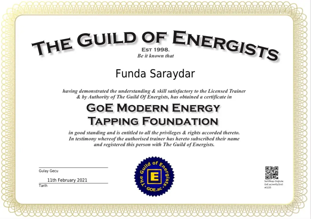 The Guild of Energists Modern Energy Tapping sertifikası